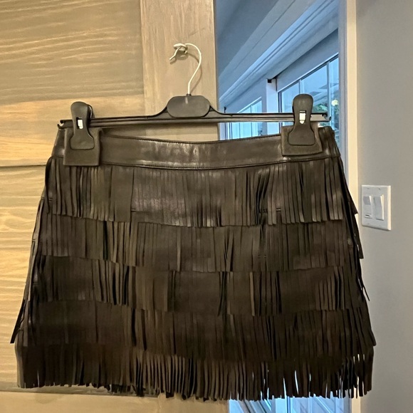The Kooples Black Layered Fringe Skirt - Picture 2 of 3